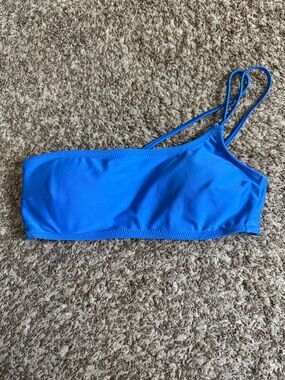 Aerie One-Shoulder Blue Bikini Top